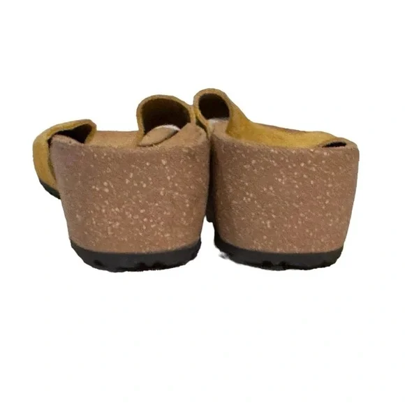 Marina Luna Women’s Suede Sandals Mustard Yellow Size 6.5 Made in Italy​​​​​​ - Picture 3 of 9